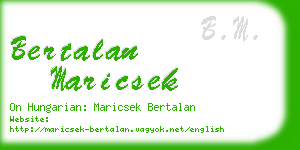 bertalan maricsek business card